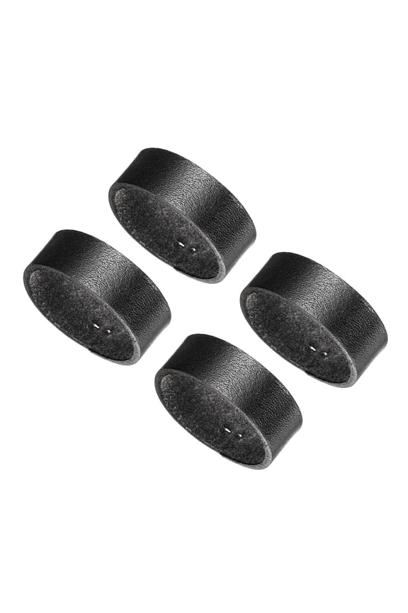 4 Pcs Leather Belt Loop Keeper, 4.5 Inch Belt Straps Ring Replacement Strap Holder Wide Belt Retainer for Securing Additional Length Straps in Place, Black