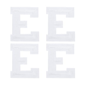 Uxcell 4 Pcs Letters E Patches Iron-On, White Alphabet Sew Embroidered Applique Patches 1.9 Inch Hot Melt Adhesive Process for Clothing Backpack Jean
