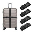 thumbnail image 1 of Uxcell 4 Pcs Luggage Straps for Suitcases, Adjustable Luggage Connector Strap Buckle Travel Suitcase Bag Strap Belt Luggage Accessories for Travel Suitcase Bag Connect, Black, 1 of 7