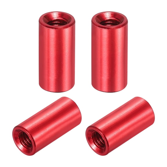 Uxcell 4 Pcs M3x10mm Round Aluminum Standoff Column Spacer, Coupling Screws Female Threaded Spacers for RC Multirotor Parts DIY FPV Quadcopter (Red)