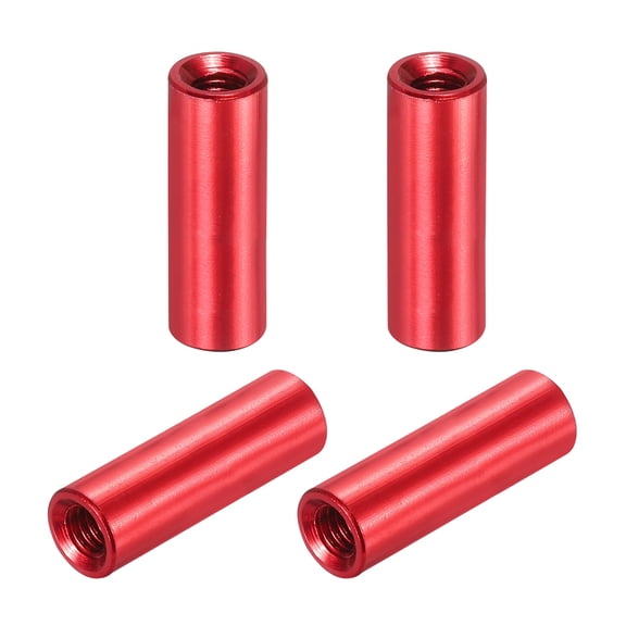Uxcell 4 Pcs M3x20mm Round Aluminum Standoff Column Spacer, Coupling Screws Female Threaded Spacers for RC Multirotor Parts DIY FPV Quadcopter (Red)