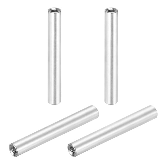 Uxcell 4 Pcs M3x40mm Round Aluminum Standoff Column Spacer, Coupling Screws Female Threaded Spacers for RC Multirotor Parts DIY FPV Quadcopter (Silver Tone)