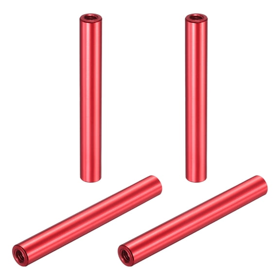 Uxcell 4 Pcs M3x40mm Round Aluminum Standoff Column Spacer, Coupling Screws Female Threaded Spacers for RC Multirotor Parts DIY FPV Quadcopter (Red)