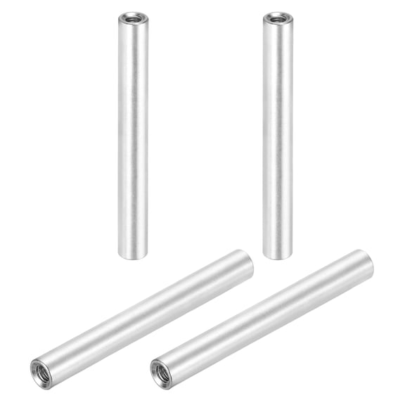 Uxcell 4 Pcs M3x45mm Round Aluminum Standoff Column Spacer, Coupling Screws Female Threaded Spacers for RC Multirotor Parts DIY FPV Quadcopter (Silver Tone)