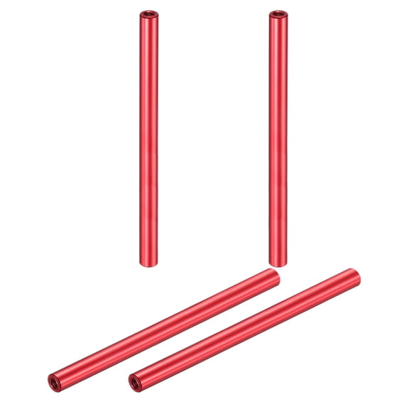 Uxcell 4 Pcs M3x80mm Round Aluminum Standoff Column Spacer, Coupling Screws Female Threaded Spacers for RC Multirotor Parts DIY FPV Quadcopter (Red)