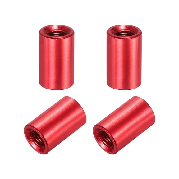 Uxcell 4 Pcs M3x8mm Round Aluminum Standoff Column Spacer, Coupling Screws Female Threaded Spacers for RC Multirotor Parts DIY FPV Quadcopter (Red)
