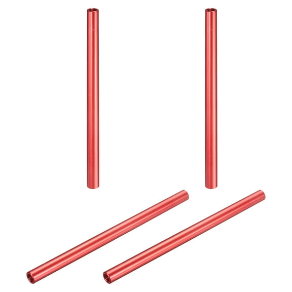 Uxcell 4 Pcs M3x90mm Round Aluminum Standoff Column Spacer, Coupling Screws Female Threaded Spacers for RC Multirotor Parts DIY FPV Quadcopter (Red)