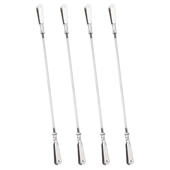 Uxcell 4 Pcs Metal Clip Pushrod Connector Linkage, 304 Stainless Steel M2 Threaded Rod with Metal Clip for RC Plane Fixed Wing Aircraft DIY Models Parts, 146mm/5.75"