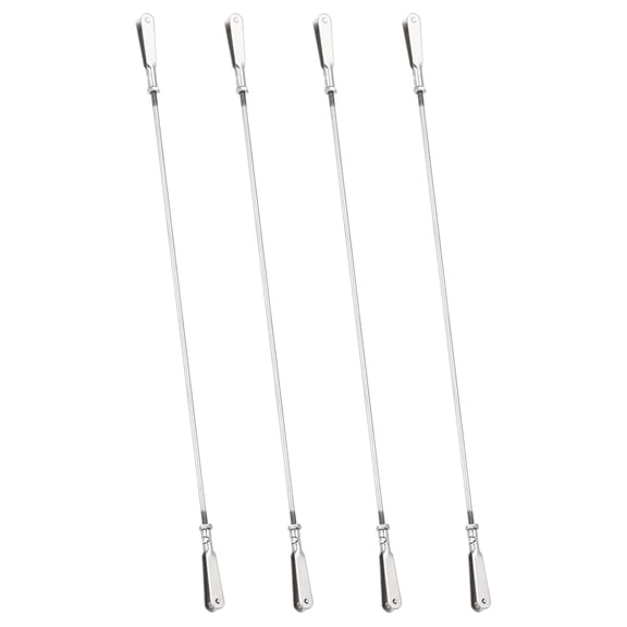 Uxcell 4 Pcs Metal Clip Pushrod Connector Linkage, 304 Stainless Steel M2 Threaded Rod with Metal Clip for RC Plane Fixed Wing Aircraft DIY Models Parts, 246mm/9.69"