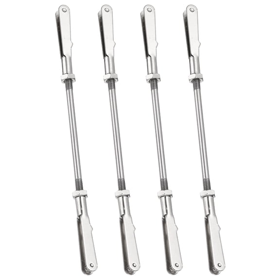 Uxcell 4 Pcs Metal Clip Pushrod Connector Linkage, 304 Stainless Steel M3 Threaded Rod with Metal Clip for RC Plane Fixed Wing Aircraft DIY Models Parts, 109mm/4.29"