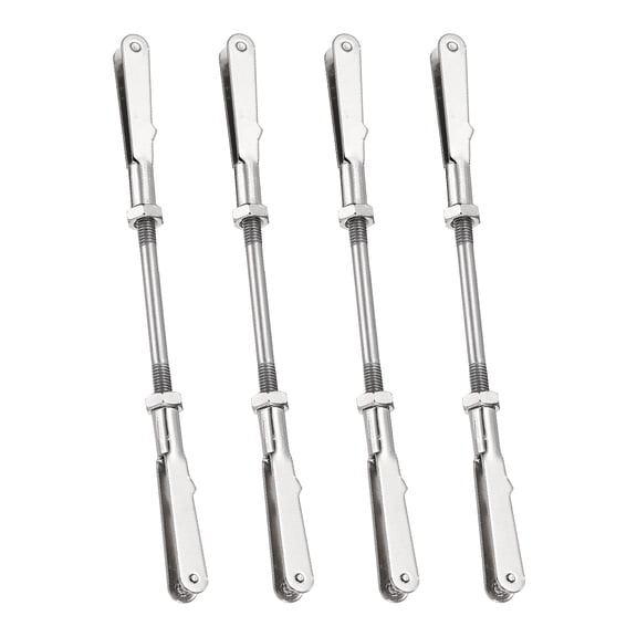 Uxcell 4 Pcs Metal Clip Pushrod Connector Linkage, 304 Stainless Steel M3 Threaded Rod with Metal Clip for RC Plane Fixed Wing Aircraft DIY Models Parts, 83mm/3.27"