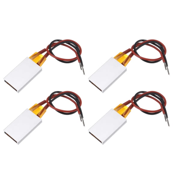 Uxcell 4 Pcs PTC Heating Element, AC DC 12V PTC Heating Plate Aluminum Shell Ceramics Polyimide Film Plate Heater 7W-150W 200C Insulated Constant Temperature Ceramic Thermostatic