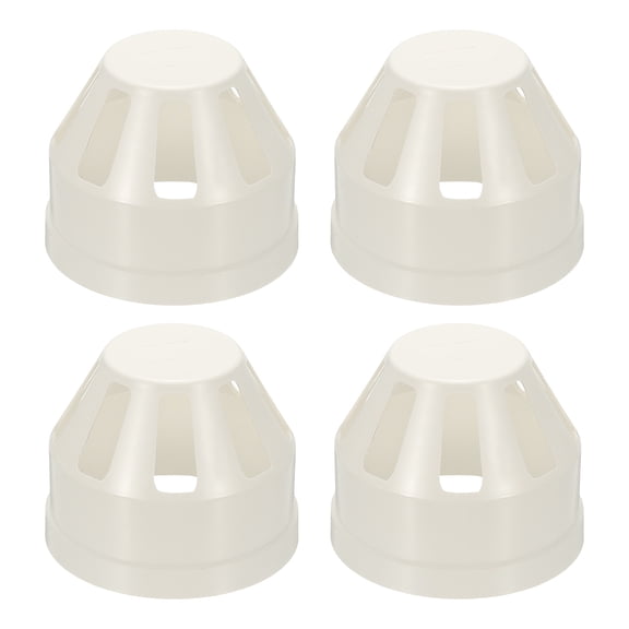 Uxcell 4Pcs Drain Pipe Vent Cap, 4.3 Inch Vent Pipe End Cap Cover Roof Air Vent Round Chimney Cap Air Vent Covers for DWV Pipe Fitting Ventilation Exhaust System, White