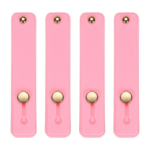 Uxcell 4 Pcs Phone Loop Finger Holder Silicone Phone Strap Grip Holder for Most Smartphones Pink