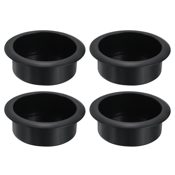 Uxcell 4 Pcs Plastic Drop-in Cup, 1.38" x 4.25" Drink Can Holder Poker Table Cup Holder Insert, Black