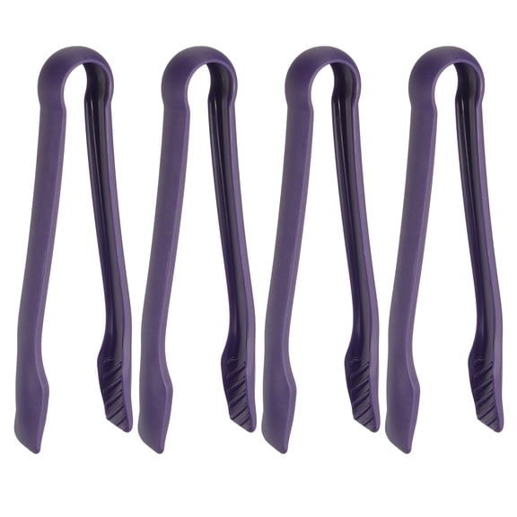 Uxcell 4 Pcs Plastic Serving Tongs Set, 10 Inch Heat Resistant Kitchen Utensils for Cooking and Baking, Purple