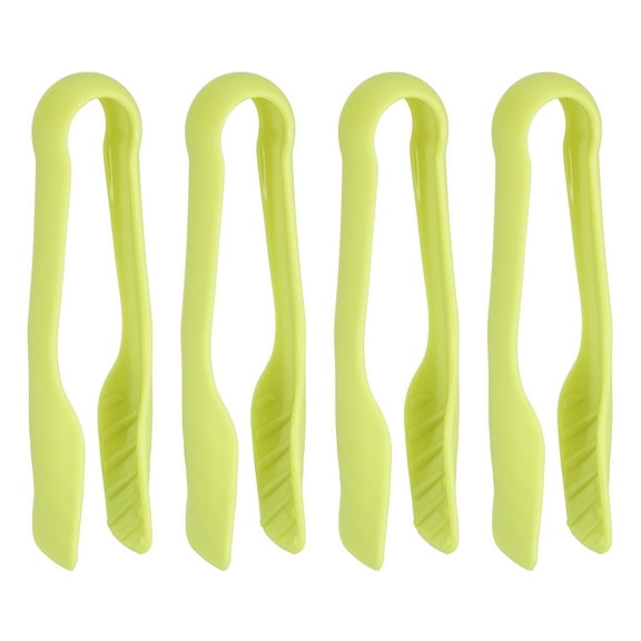 Uxcell 4 Pcs Plastic Serving Tongs Set, 6 Inch Heat Resistant Kitchen Utensils for Cooking and Baking, Green