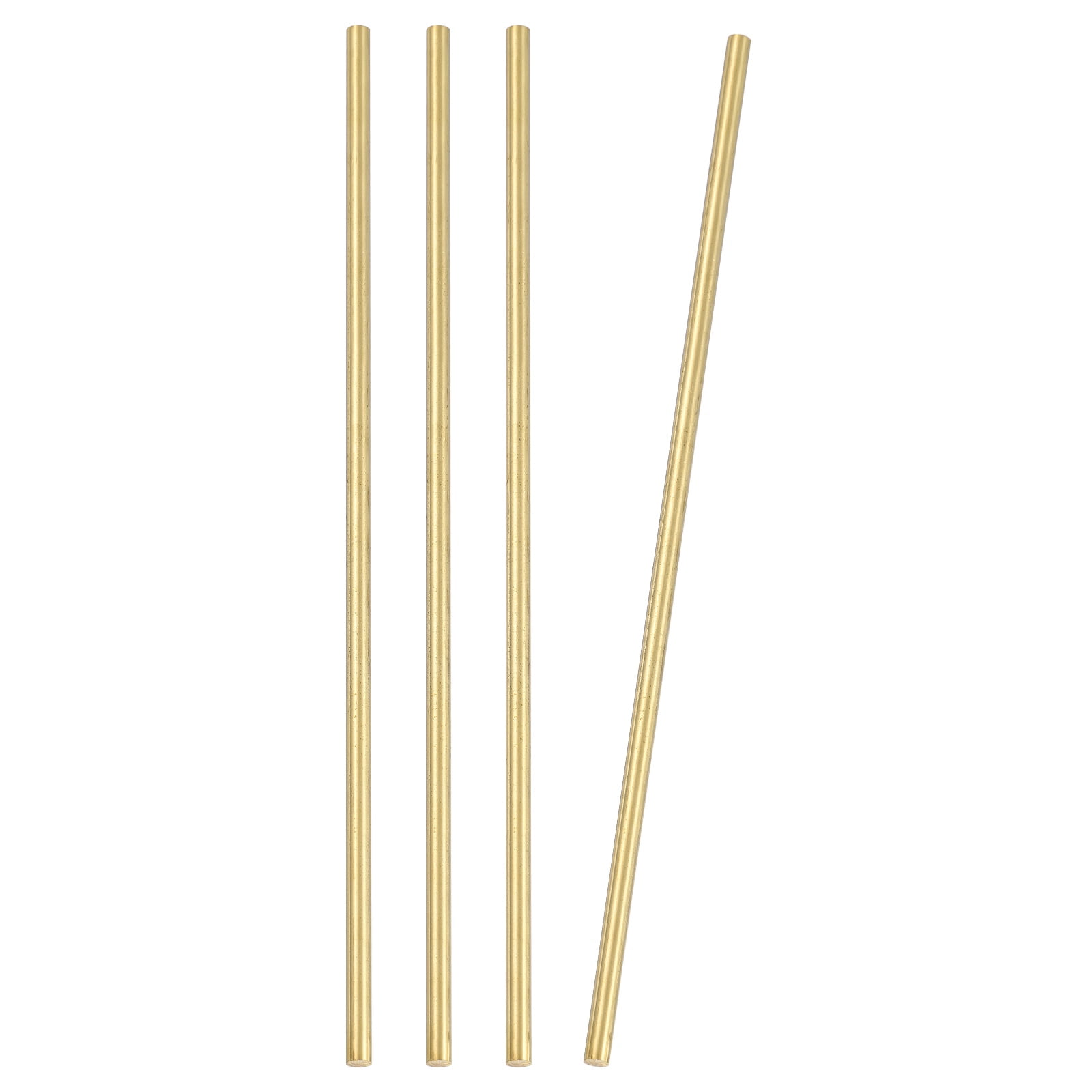 Uxcell 4 Pcs Round Brass Rods, 6mm Dia. 26cm / 10.24 Inch Length H59 ...