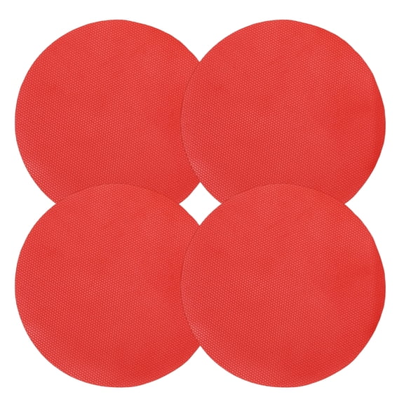 Uxcell 4 Pcs Rubber Jar Opener, 5" Multipurpose Jar Grippers Non-slip Rubber Pad Texture Can Opener for Weak Hands Seniors Kitchen Coasters Gadgets(Red, Round)