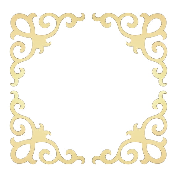 Uxcell 4Pcs Self-Adhesive Wall Sticker Mirror Decals for Home, Light Gold (15x15cm)
