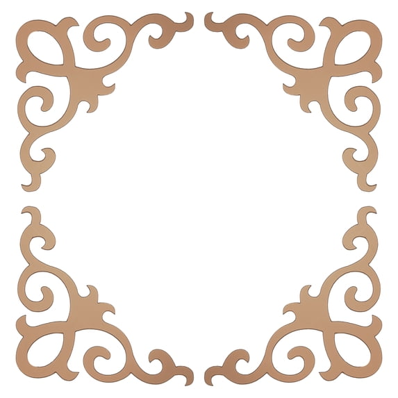 Uxcell 4Pcs Self-Adhesive Wall Sticker Mirror Decals for Home, Light Brown (20x20cm)