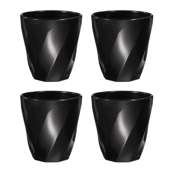 Uxcell 4 Pcs Simple Toothbrush Cup, 13.5 OZ Reusable Bathroom Tumbler, 2.2 x 3.5" Unbreakable Plastic Cups for Storing Toothpaste Makeup Brush Holder Water Beverages Combs, Black