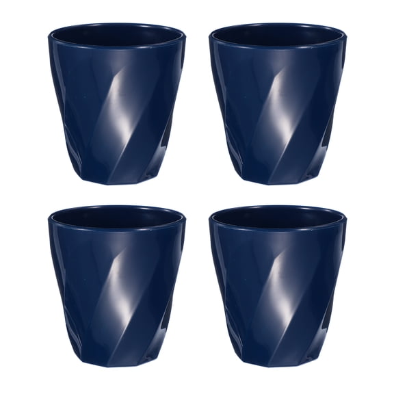 Uxcell 4 Pcs Simple Toothbrush Cup, 13.5 OZ Reusable Bathroom Tumbler, 2.2 x 3.5" Unbreakable Plastic Cups for Storing Toothpaste Makeup Brush Holder Water Beverages Combs, Dark Blue