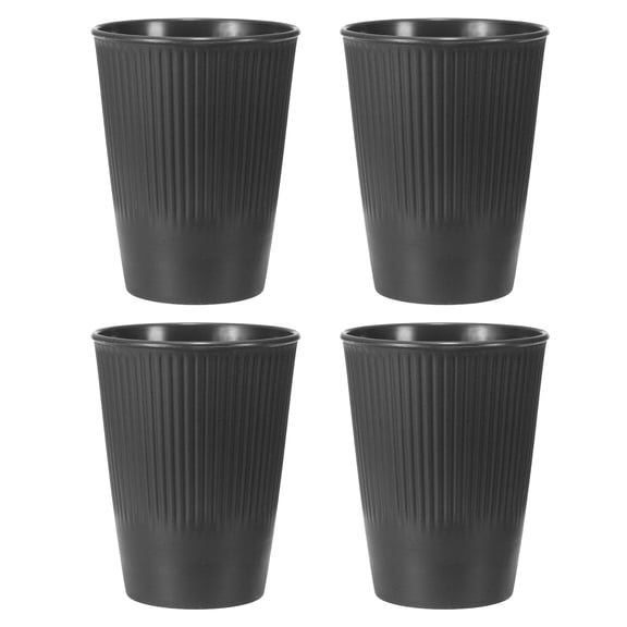 Uxcell 4 Pcs Simple Toothbrush Cup, 3.3 x 3.3 x 4.2" Dishwasher Safe Bathroom Tumbler Reusable Plastic Cup Set for Storing Toothpaste Combs, Gray