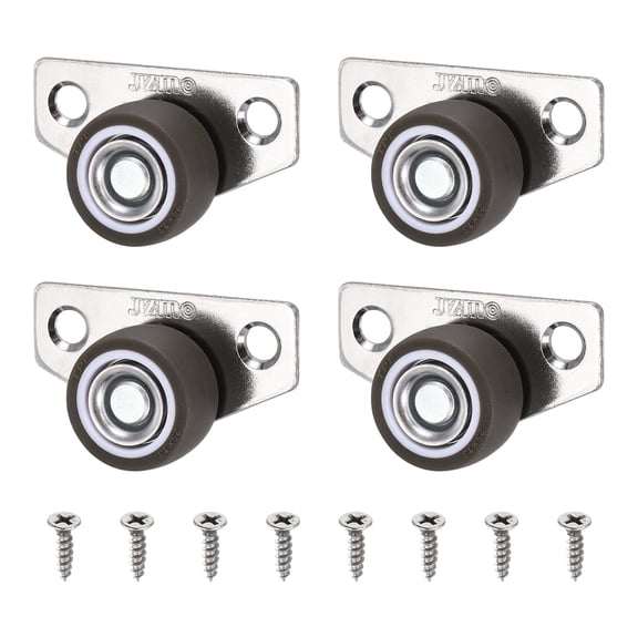 Uxcell 4 Pcs Small Caster Wheels, 1 Inch Side Mount Casters Mini Low Profile Wheels Smooth Drawer Rollers for Furniture Underbed Drawers Trays DIY Projects, Gray/Silver