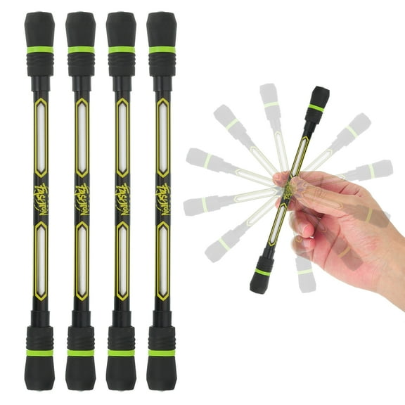 Uxcell 4 Pcs Spinning Pen, 0.5mm Gel Pens Black Ink Rollerball Pens Fidget Rolling Finger Cool with Weighted Ball for Adults Game Entertainment Pressure Reduce Office, Yellow