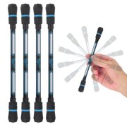 Uxcell 4 Pcs Spinning Pen, 0.5mm Gel Pens Black Ink Rollerball Pens Fidget Rolling Finger Cool with Weighted Ball for Adults Game Entertainment Pressure Reduce Office, Blue