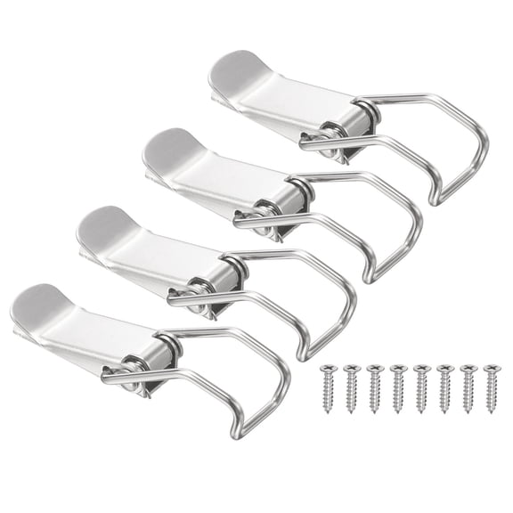 Uxcell 4 Pcs Stainless Steel Spring Loaded Toggle Latch, 3" Clamp Catch Hasp Lock with Mounting Screw