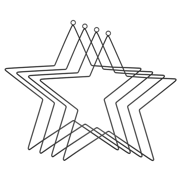 Uxcell 4 Pcs Star Dream Catcher Rings, 16" Dream Catcher Metal Hoops Macrame Wreath Rings Pentagram Floral Hoops for DIY Craft Making Home Wedding Wall Hanging Decoration, Black