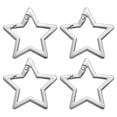 thumbnail image 1 of Uxcell 4 Pcs Star Shaped Spring Keychain Clip Metal 1.6 Inch Snap Hook Holder Trigger Key Holder Clips for Keychains Bags Purse Handbags DIY Crafts, Silver, 1 of 5