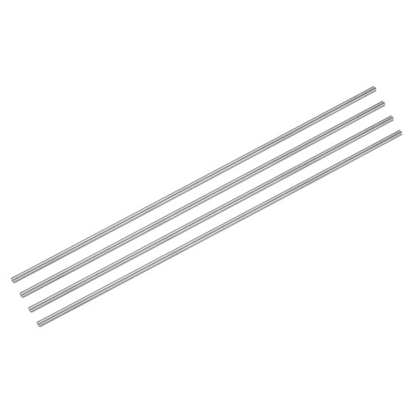 Uxcell 4 Pcs Titanium Round Rod, 0.1" Dia(2.5mm) 8" Length GR5 Metal Solid TC4 Titanium Round Bar Rod Stock for Model Plane Cars Ship DIY Craft