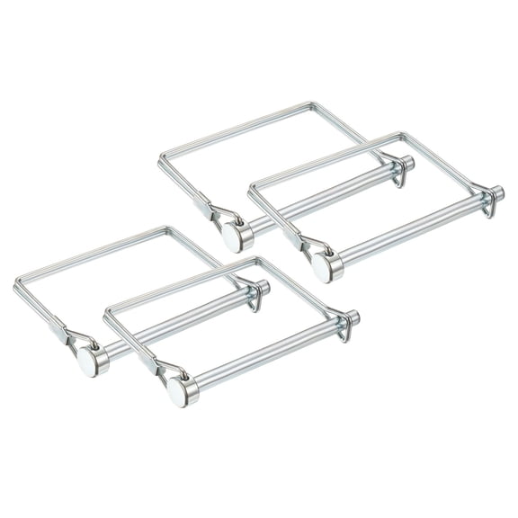 Uxcell 4 Pcs Trailer Coupler Pin, 1/4" x 2.8" Square Safety Wire Spring Lock Hitch Pin