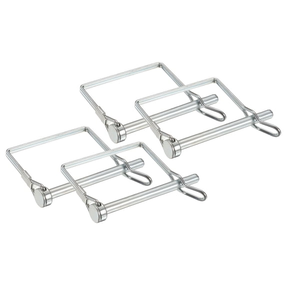 Uxcell 4 Pcs Trailer Coupler Pin, 1/4" x 2.8" Square Safety Wire Spring Lock Hitch Pins