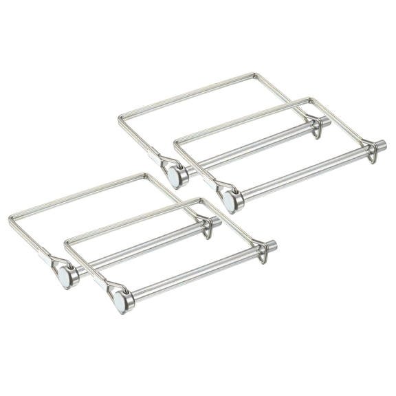 Uxcell 4 Pcs Trailer Coupler Pin, 1/4" x 3.9" Square Safety Wire Spring Lock Hitch Pin