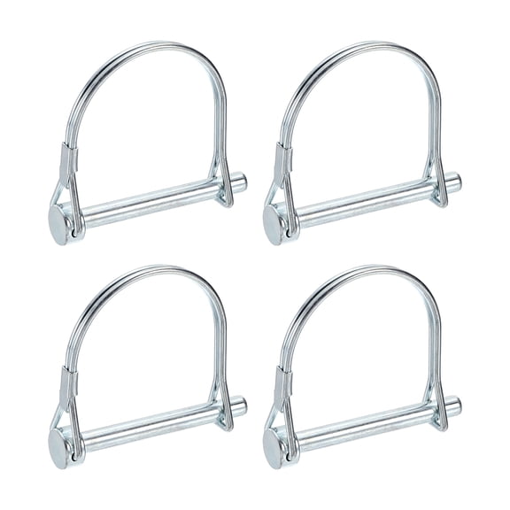 Uxcell 4 Pcs Trailer Coupler Pins, 1/4" x 2.2" Half Round Safety Wire Lock Hitch Pin