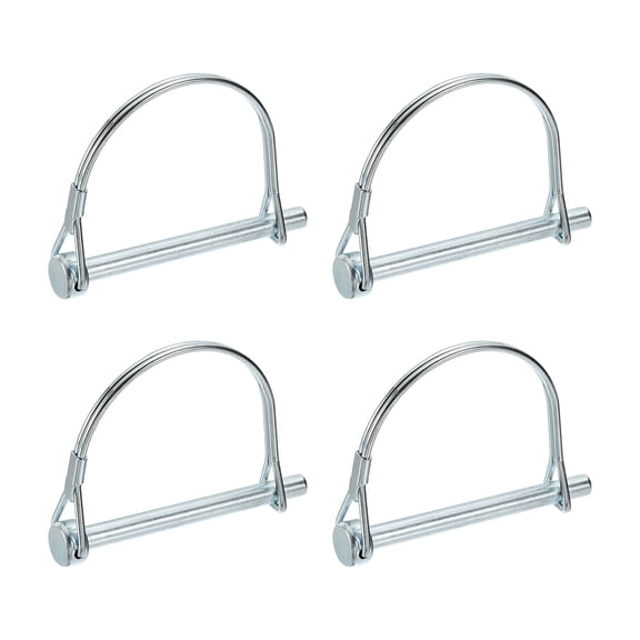 Uxcell 4 Pcs Trailer Coupler Pins, 1/4" x 2.8" Half Round Safety Wire Lock Hitch Pin