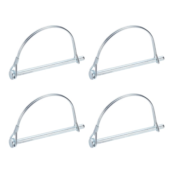 Uxcell 4 Pcs Trailer Coupler Pins, 1/4" x 3.9" Half Round Safety Wire Lock Hitch Pin