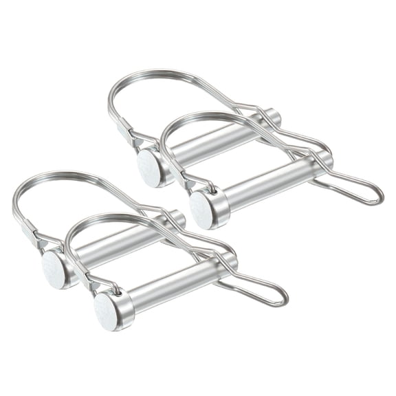 Uxcell 4 Pcs Trailer Coupler Pins, 3/8" x 2" Safety Wire Spring Lock Hitch Pin