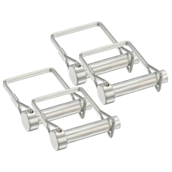 Uxcell 4Pcs Trailer Coupler Pins 3/8" x 2" Square Safety Wire Spring Lock Hitch Pin