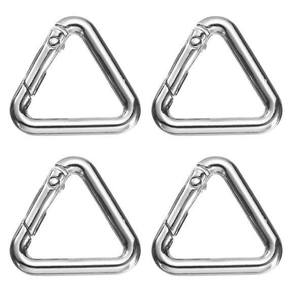 Uxcell 4 Pcs Triangle Spring Key Ring 1 Inch Metal Buckle Spring Snap Clip Trigger for Keychains Bags Purse Handbags Hanging Crafts DIY Accessories Decorations, Silver