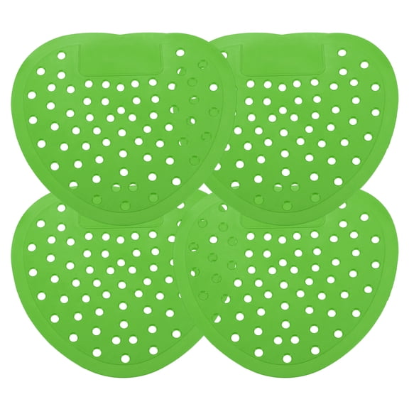 Uxcell 4 Pcs Urinal Screen Deodorizer, 7.5 x 6.7 Inch Plastic Urinal Scent Odor Protection Mat Anti-Blocking Splashproof Air Freshener Deodorizers for Home Hotel Restaurant Toilet, Green
