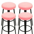 thumbnail image 1 of Uxcell 4 Pcs Velvet Bar Stool Covers, 10-14 Inch Round Bar Stool Cover with Elastic Band Stretch Chair Seat Cover Washable Slipcovers for Round Stool Chair, Pink, 1 of 7