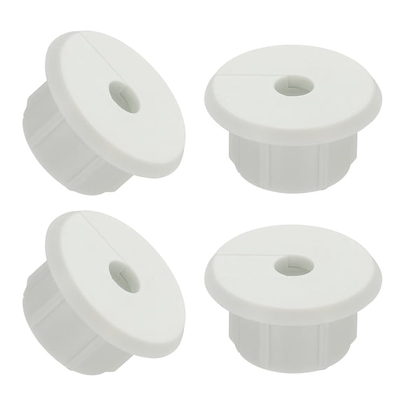 Uxcell 4 Pcs Wall Bushing Grommet, Wall Cable Feed Through Bushings Cable Routing Kit for 1 Inch Wall Wire Hole Organizer Furniture Ethernet, White