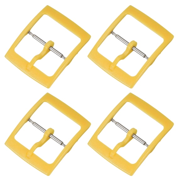 Uxcell 4 Pcs Watch Band Replacement Buckle, 16mm Plastic Watch Strap Clasp Replacement for Leather Silicone Nylon Canvas Watch Bands, Yellow