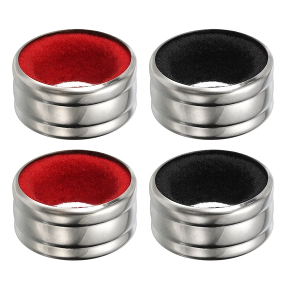 Uxcell 4 Pcs Wine Bottle Collars, Stainless Steel & Velvet Felt Drip Ring, Black/Red (Ordinary&Flannel)