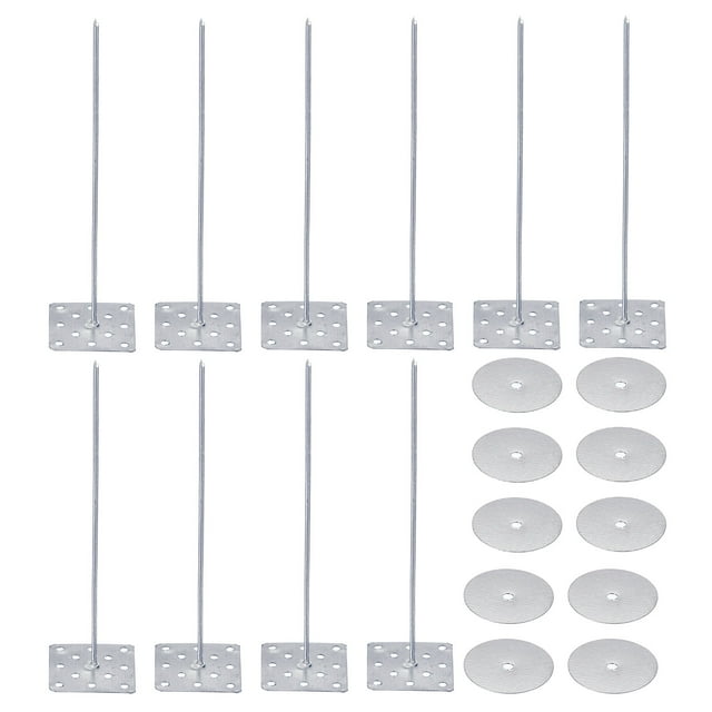 Uxcell 4" Perforated Insulation Pins with Washers Insulating Nails for